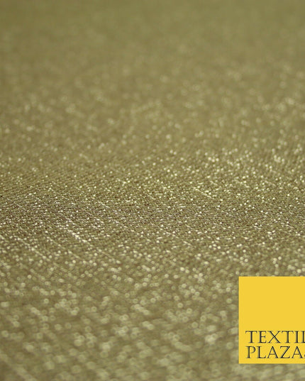 Gold Intricate Striped Shimmer Metallic Foil Shiny LAME Banarsi Dress Fabric