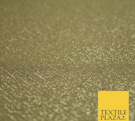 Gold Intricate Striped Shimmer Metallic Foil Shiny LAME Banarsi Dress Fabric