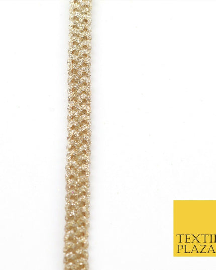 Gold Glitter Double Sequin Slim Trimming Border Ribbon Indian Ethnic Trim X598