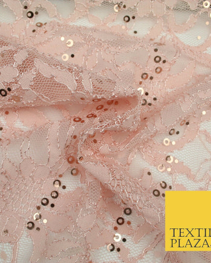Luxury Floral Ring Sequin Net Corded Lace Bridal Dress Fabric Fashion Craft
