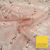 Luxury Floral Ring Sequin Net Corded Lace Bridal Dress Fabric Fashion Craft