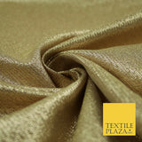 Gold Intricate Striped Shimmer Metallic Foil Shiny LAME Banarsi Dress Fabric