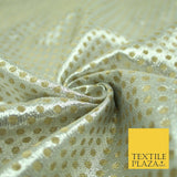 Silver Gold Circle Diamond Shimmer Metallic Foil Shiny LAME Banarsi Dress Fabric