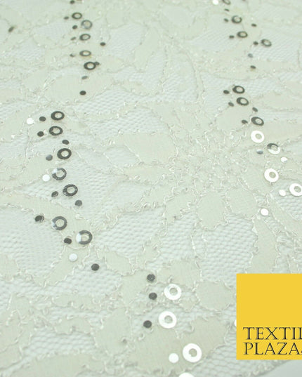Luxury Floral Ring Sequin Net Corded Lace Bridal Dress Fabric Fashion Craft