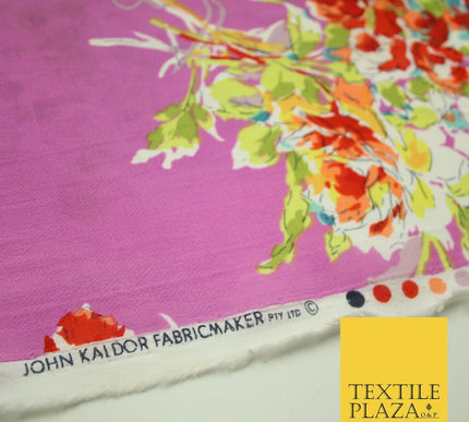John Kaldor Pink Large Flower Bunch Fine Georgette Polyester Dress Fabric 2636