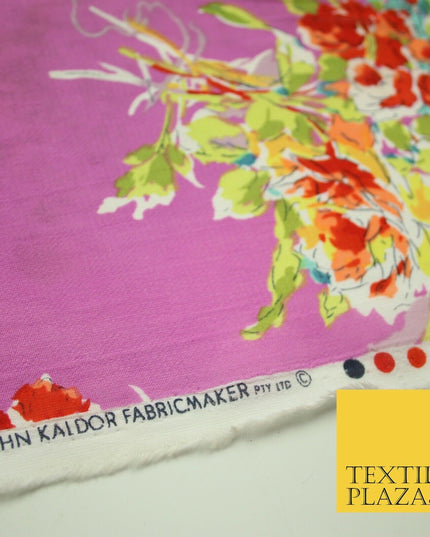 John Kaldor Pink Large Flower Bunch Fine Georgette Polyester Dress Fabric 2636