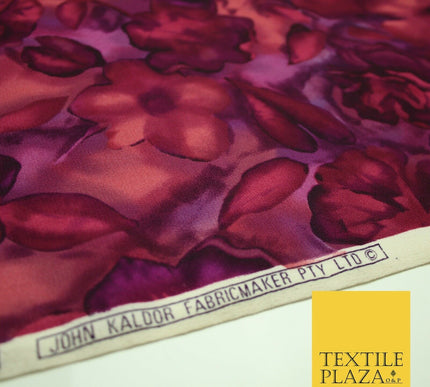 John Kaldor Abstract Watercolour Plum Floral Premium Georgette Dress Fabric 2629