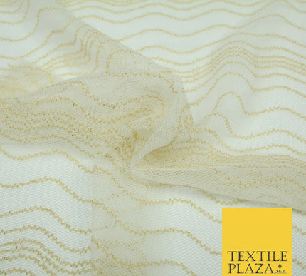 Glitter Shimmer Banded Waves Power Stretch Net Fabric Dress Sparkle Dancewear