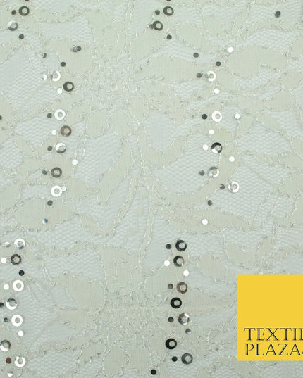 Luxury Floral Ring Sequin Net Corded Lace Bridal Dress Fabric Fashion Craft