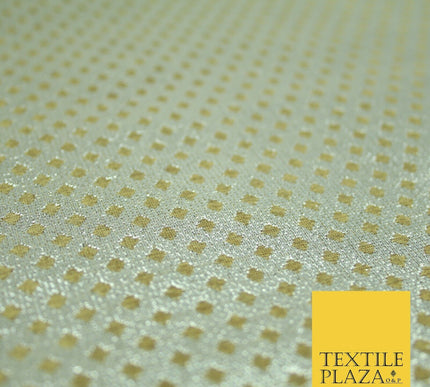 Silver Gold Circle Diamond Shimmer Metallic Foil Shiny LAME Banarsi Dress Fabric