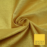 Gold Intricate Striped Shimmer Metallic Foil Shiny LAME Banarsi Dress Fabric