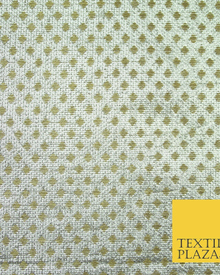 Silver Gold Circle Diamond Shimmer Metallic Foil Shiny LAME Banarsi Dress Fabric