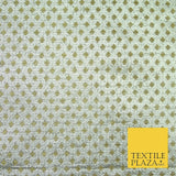 Silver Gold Circle Diamond Shimmer Metallic Foil Shiny LAME Banarsi Dress Fabric