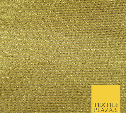 Gold Intricate Striped Shimmer Metallic Foil Shiny LAME Banarsi Dress Fabric