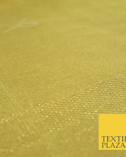 Gold Intricate Striped Shimmer Metallic Foil Shiny LAME Banarsi Dress Fabric