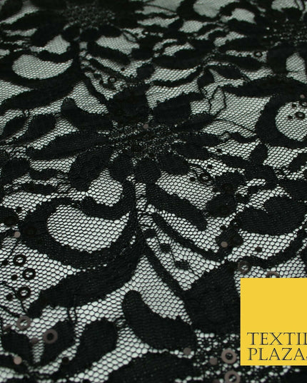 Luxury Floral Ring Sequin Net Corded Lace Bridal Dress Fabric Fashion Craft