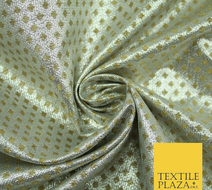 Silver Gold Circle Diamond Shimmer Metallic Foil Shiny LAME Banarsi Dress Fabric