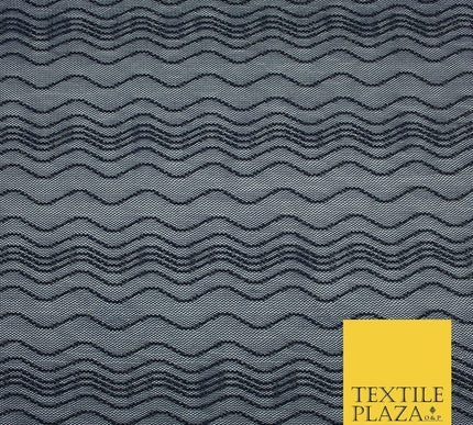 Glitter Shimmer Banded Waves Power Stretch Net Fabric Dress Sparkle Dancewear