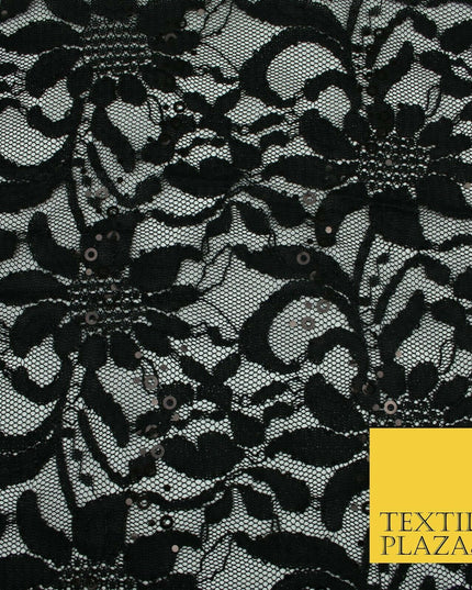 Luxury Floral Ring Sequin Net Corded Lace Bridal Dress Fabric Fashion Craft