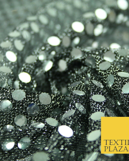 Glitzy 5mm Sequin Hologram Stretch Fabric Shiny Sparkly FancyDress Dance Costume
