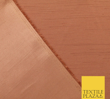 TERRACOTTA Satin Backed Dupion SHANTUNG Raw Silk Fabric 100% Polyester 45" 1520