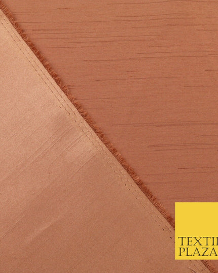 TERRACOTTA Satin Backed Dupion SHANTUNG Raw Silk Fabric 100% Polyester 45" 1520
