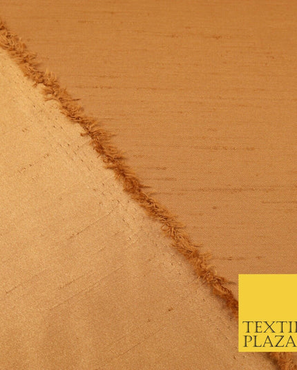 TAN Satin Backed Dupion SHANTUNG Raw Silk Fabric 100% Polyester 45" 1522