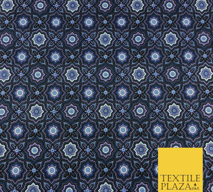 Dark Purple Kaleidoscope Geometric Cotton Print Fabric Dress Craft FD782