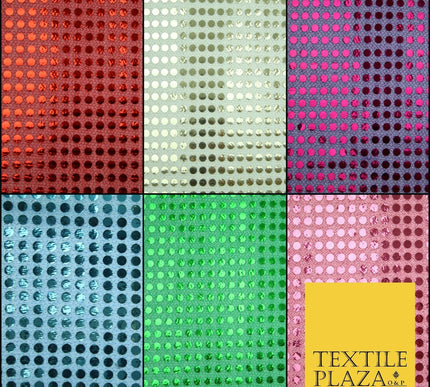 Glitzy 5mm Sequin Hologram Stretch Fabric Shiny Sparkly FancyDress Dance Costume