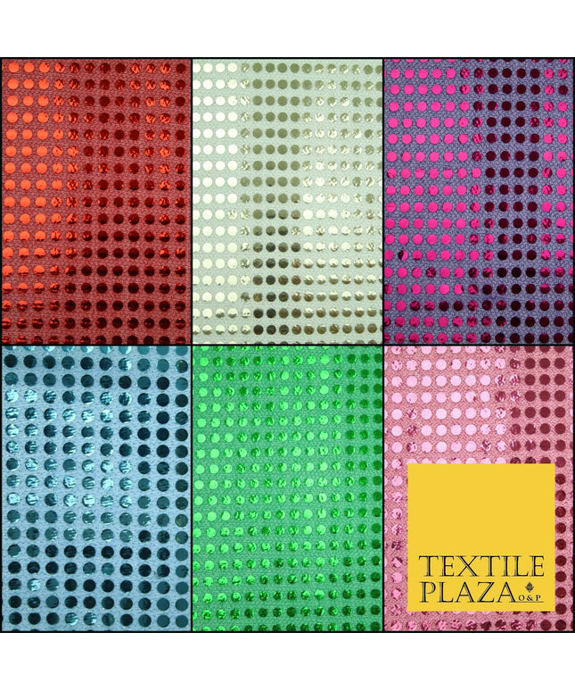 Glitzy 5mm Sequin Hologram Stretch Fabric Shiny Sparkly FancyDress Dance Costume