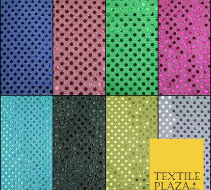 Glitzy 4mm Sequin Hologram Stretch Fabric Shiny Sparkly FancyDress Dance Costume