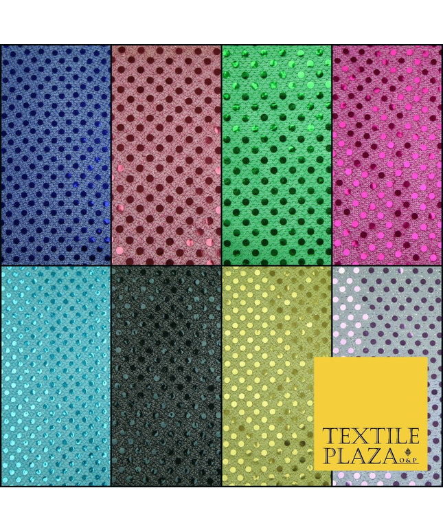 Glitzy 4mm Sequin Hologram Stretch Fabric Shiny Sparkly FancyDress Dance Costume