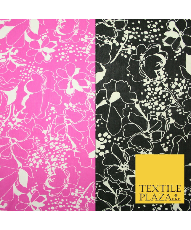 New High Quality Floral Flowers Monotone Tropical Printed Georgette Dress Fabric