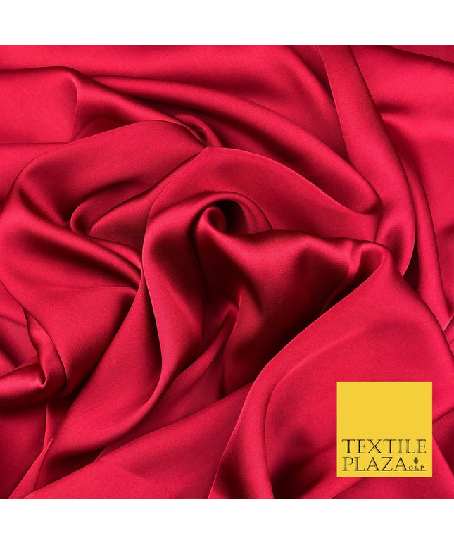 DEEP RED Fine Silky Sateen Georgette Dress Fabric Draping Lining 55" O1157