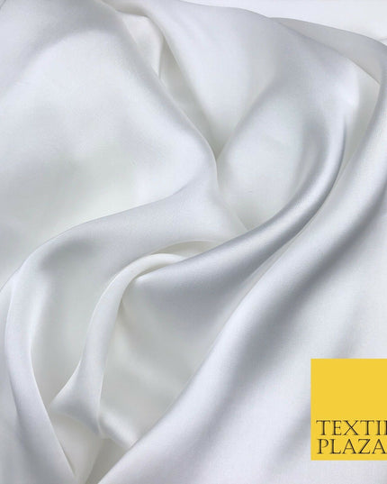 OFF WHITE Fine Silky Sateen Georgette Dress Fabric Draping Lining 55" O1156