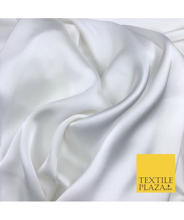 OFF WHITE Fine Silky Sateen Georgette Dress Fabric Draping Lining 55" O1156