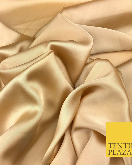 WARM GOLD Fine Silky Sateen Georgette Dress Fabric Draping Lining 55" O1154