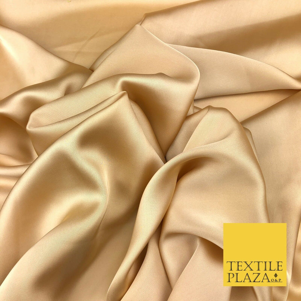 WARM GOLD Fine Silky Sateen Georgette Dress Fabric Draping Lining 55" O1154