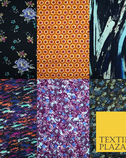 High Quality Floral Abstract Spun Rayon Viscose Dress Print Fabric Craft Summer
