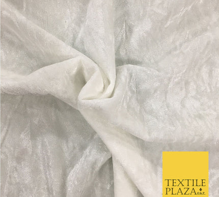 WHITE/IVORY Luxury Crushed Velvet Fabric Upholstery Sofa Cushions Curtains PD23