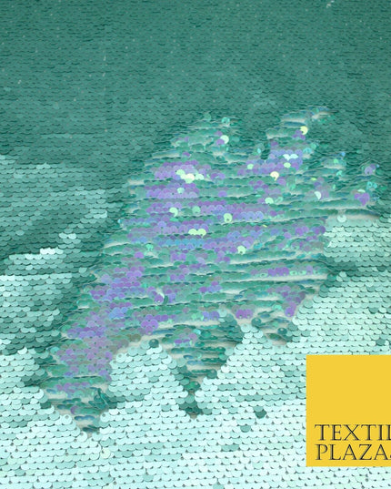 Reversible BLUE & PURPLE MERMAID SEQUIN Fabric 2 Colour Way Changing Net 1814