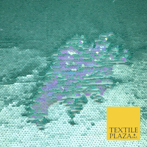 Reversible BLUE & PURPLE MERMAID SEQUIN Fabric 2 Colour Way Changing Net 1814