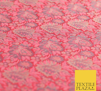PINK Luxury PURE Benarsi Brocade Woven Dress Fabric Metallic Fancy 1739