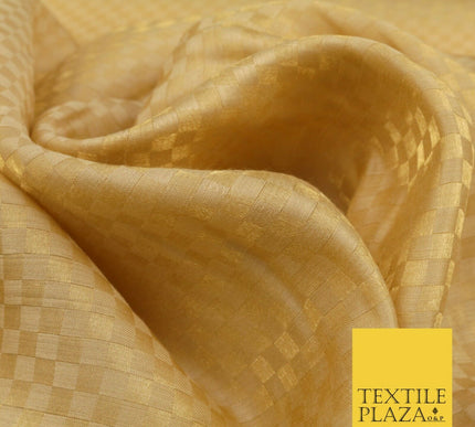 GOLD Soft Smooth Check Shimmer Polyester Woven Fabric Lining Salwar 1518