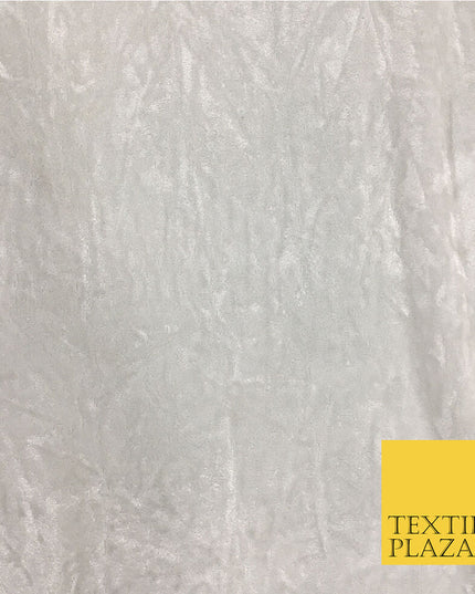 WHITE/IVORY Luxury Crushed Velvet Fabric Upholstery Sofa Cushions Curtains PD23