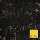 BLACK Luxury Crushed Velvet Fabric - Backdrop Sofa Cushions Curtains PD19