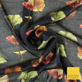 Floral Floating Multicolour Flowers Printed Sheen Soft Georgette Dress Fabric