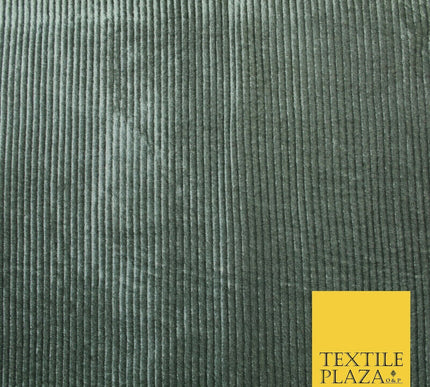 Premium Soft Grey Ribbed Striped Raised Velvet Velour Dress Fabric 1851