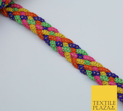 Multicolour Rainbow Rope Plait Trimming Border Ribbon Indian Ethnic Edging X296