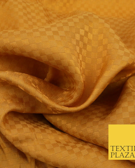 CARAMEL GOLD Soft Smooth Check Shimmer Polyester Woven Fabric Lining Salwar 1519